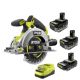 RYOBI ONE+ 18V HIGH PERFORMANCE Kit w/ (2) 4.0 Ah Batteries, 2.0 Ah Battery, Charger, & ONE+ HP Brushless Circular Saw
