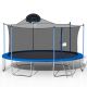 Unbranded 16 ft. Trampoline with Basketball Hoop Outdoor Trampolines with Ladder and Safety Enclosure Net for Kids and Adults Blue