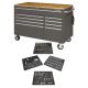 Husky 52 in. W x 25 in. D 9-Drawer Gloss Gray Mobile Workbench Tool Chest with Mechanics Tool Set in Foam (320-Piece)