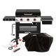 Nexgrill Daytona 3-Burner Propane Gas Grill 30 in. Flat Top Griddle in Black with Cover and 7-Pieces Starter Set Bundle