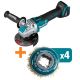 Makita 18V LXT Brushless Cordless 4-1/2 in./5 in. X-LOCK Angle Grinder with X-Lock 3 in. Crimped Wire Cup Brush (Qty 4)