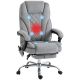 Vinsetto Gray PU Leather Massage Office Chair with 6 Vibration Points, Heated Reclining and Adjustable Height, Swivel Wheels