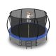 Boosicavelly 12 ft. Blue Galvanized Anti-Rust Outdoor Round Trampoline with Balance Bar with Enclosure Net and Carriage Bag