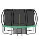 Boosicavelly 14 ft. Green Galvanized Anti-Rust Outdoor Round Trampoline with Balance Bar with Enclosure Net and Carriage Bag