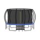 Boosicavelly 15 ft. Blue Galvanized Anti-Rust Outdoor Round Trampoline with Balance Bar with Enclosure Net and Carriage Bag