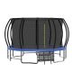 Boosicavelly 16 ft. Blue Galvanized Anti-Rust Outdoor Round Trampoline with Balance Bar with Enclosure Net and Carriage Bag
