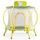 Miscool Ami 4 ft Yellow Toddlers Trampoline with Safety Enclosure Net, Basketball Hoop and Ball, Indoor Outdoor Mini Trampoline