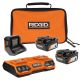 RIDGID 18V (2) 4.0 Ah Batteries and Charger Kit with 18V Dual Port Simultaneous Charger