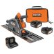 RIDGID 18V (2) 4.0 Ah Batteries and Charger Kit with 18V Brushless Cordless 6-1/2 in. Track Saw