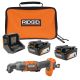 RIDGID 18V (2) 4.0 Ah Batteries and Charger Kit with 18V Subcompact Brushless Cordless Right Angle Impact Driver