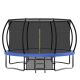 Sudzendf Blue 12 ft. Outdoor Trampoline for Kids and Adults with Enclosure Net, Balance Bar and Basketball Hoop and Ball