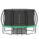 Sudzendf Green 12 ft. Outdoor Trampoline for Kids and Adults with Enclosure Net, Balance Bar and Basketball Hoop and Ball