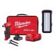 Milwaukee M12 FUEL 12V Lithium-Ion 1/4 in. Cordless Right Angle Die Grinder Kit with M12 ROVER Service and Repair Flood Light