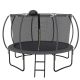 Unbranded 12 ft. Outdoor Large Trampoline with Pumpkin Safety Net, Basketball Hoop, Easy to Assemble Black
