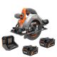 RIDGID 18V MAX Output Starter Kit with (2) 4.0 Ah MAX Output Batteries and Charger w/ 18V Subcompact 6-1/2 in Circular Saw