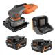 RIDGID 18V MAX Output Starter Kit with (2) 4.0 Ah MAX Output Batteries and Charger with 18V Subcompact Low Profile Sander