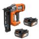 RIDGID 18V Brushless Cordless 16-Gauge 2-1/2 in. Straight Finish Nailer with 18V Lithium-Ion 4.0 Ah Battery (2-Pack)
