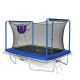 Unbranded 8 ft. x 12 ft. Rectangular Trampoline with Basketball Board, Ball InflaterandLadder-Blue ASTM Standard TestedandCPC