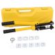 Lukyamzn 14-Ton Hand Hydraulic Wire Cable Lug Terminal Crimping Tool H-Shaped Alloy Steel With 10 Pairs of Dies with Carry box
