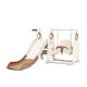 Angel Sar 4 in 1 Playground Climber, Toddler Slide and Swing Set Freestanding Combination for Babies (Coffee)
