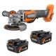 RIDGID 18V 6.0 Ah MAX Output Lithium-Ion Batteries (2-Pack) with 18V Brushless Cordless 4-1/2