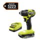 RYOBI ONE+ HP 18V Brushless Cordless Compact Impact Driver Kit with 18V 2.0 Ah HIGH PERFORMANCE Battery and Charger