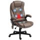 HOMCOM 6-Point Polyester Vibrating Massage Office Chair with Lumbar Heat, Dark Red