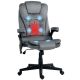 HOMCOM 6-Point Vibrating Polyester Massage Office Chair with Lumbar Heat, Dark Gray