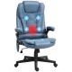 HOMCOM Faux Leather High-Back Vibration Massage Chair, Heating Office Chair, Blue