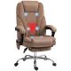 Vinsetto Polyester Massage Office Chair with Heat, Reclining, Footrest, Brown