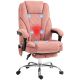 HOMCOM Polyester Massage Office Chair with Heat, Reclining, Adjustable Height and Footrest, Pink