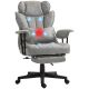 HOMCOM 396 lbs. Big and Tall Microfiber Massage Office Chair with Footrest, Gray