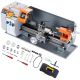 SKYSHALO Metal Lathe 7.87 in. x 13.78 in. Benchtop Metal Lathe 500-Watt 3.9 in. Brush Motor Metal Gear for Precision Part