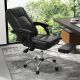 Costway Black Polyester Massage Adjustable Executive Chair 400 lbs. Big and Tall Office Chair