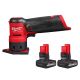 Milwaukee M12 FUEL 12-Volt Lithium-Ion Brushless Cordless Orbital Detail Sander with M12 XC High Output 5 Ah Battery (2-Pack)