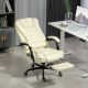Vinsetto 7-Point Faux Leather Vibrating Massage Office Chair with Lumbar Support, Footrest, Reclining Back, Cream White