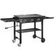 VIVOHOME Portable 3-Burner 45,000 BTU Flat Top Propane Gas Grill in Black with Foldable Legs