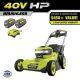 RYOBI 40V HP Brushless 21 in. Cordless Battery Walk Behind Multi-Blade Self-Propelled Mower-(2) 6.0 Ah Batteries and Charger