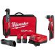 Milwaukee M12 FUEL 12V Lithium-Ion Brushless 1/2 in. Cordless Ratchet Kit w (2) 2. 0Ah Batteries, Charger, Bag & Right Angle Drill