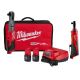 Milwaukee M12 FUEL 12V Lithium-Ion Brushless 1/2 in. Cordless Ratchet Kit with (2) 2. 0Ah Batteries, Charger, Bag & 1/2 Ratchet