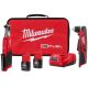 Milwaukee M12 FUEL 12V Lithium-Ion Brushless High Speed 3/8 in. Cordless Ratchet Kit w/(2) Batteries, Charger, Bag & RA Drill