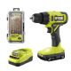 RYOBI ONE+ 18V Cordless 1/2 in. Drill/Driver Kit with 1.5 Ah Battery, Charger, and Titanium Drill Bit Set (22-Piece)