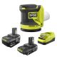 RYOBI ONE+ 18V Lithium-Ion 4.0 Ah Battery, 2.0 Ah Battery and Charger Kit with ONE+ Cordless 5 in. Random Orbit Sander