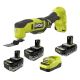 RYOBI ONE+ 18V HIGH PERFORMANCE Kit w/ (2) 4.0 Ah Batteries, 2.0 Ah Battery, Charger, & ONE+ 18V Cordless Multi Tool