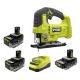 RYOBI ONE+ 18V HIGH PERFORMANCE Kit w/ (2) 4.0 Ah Batteries, 2.0 Ah Battery, Charger, & ONE+ 18V Cordless Jig Saw
