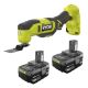 RYOBI ONE+ 18V Lithium-Ion 4.0 Ah Battery (2-Pack) with FREE 18V ONE+ Cordless Multi-Tool