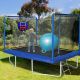 SUNRINX FLIPZA 8 ft. x 12 ft. Trampoline with Basketball Hoop and Enclosure Net