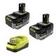 RYOBI ONE+ 18V Lithium-Ion High Performance Starter Kit with (2) 4 Ah High Performance Batteries and 2A Charger