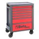 Beta RSC24 Heavy Duty 29 in. Wide Red Steel Rolling Tool Box, 7-Drawers, Ball Bearing Slides, 5 in. Casters, Made in Italy