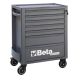 Beta RSC24 Heavy Duty 29 in. Wide Gray Steel Rolling Tool Box, 7-Drawers, Ball Bearing Slides, 5 in. Casters, Made in Italy